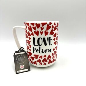 Portobello By Design Valentine's Day Mug Cursive Script "Love Potion" 17oz NEW
